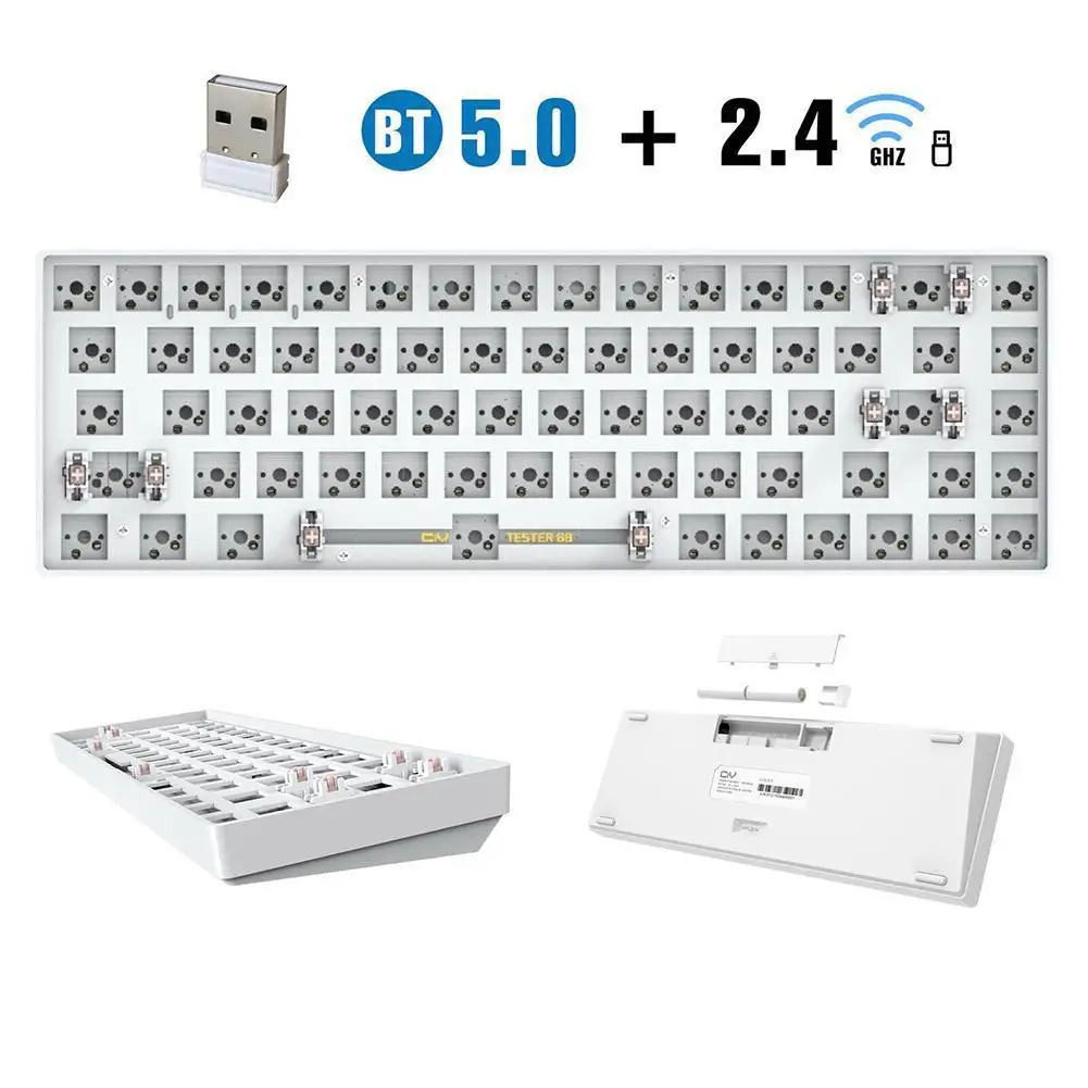 Bluetooth 5.0 TESTER68 Mechanical Keyboard Hot-swappable Shaft Base Axis 2.4G Bluetooth Customized Wireless Keyboard Kit
Bluetooth 5.0 TESTER68 Mechanical Keyboard Hot-swappable Shaft Base Axis 2.4G Bluetooth Customized Wireless Keyboard Kit