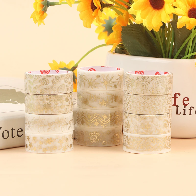 12 Rolls/Box Golden Plant Flower Washi Tape Set Gold Foil Decorative Adhesive Tape Sticker Scrapbooking Diary Planner Stationery
12 Rolls/Box Golden Plant Flower Washi Tape Set Gold Foil Decorative Adhesive Tape Sticker Scrapbooking Diary Planner Stationery