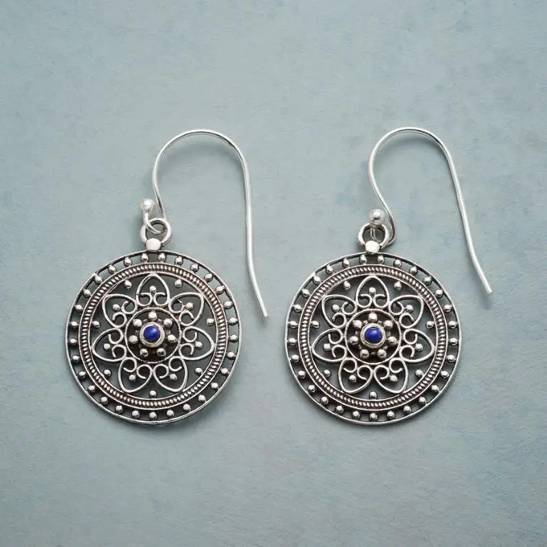 Boho Oversized Round Hollow Metal Hand Carved Flower Earrings Set Lapis Lazuli Women Statement Drop Earrings Jewelry
Boho Oversized Round Hollow Metal Hand Carved Flower Earrings Set Lapis Lazuli Women Statement Drop Earrings Jewelry