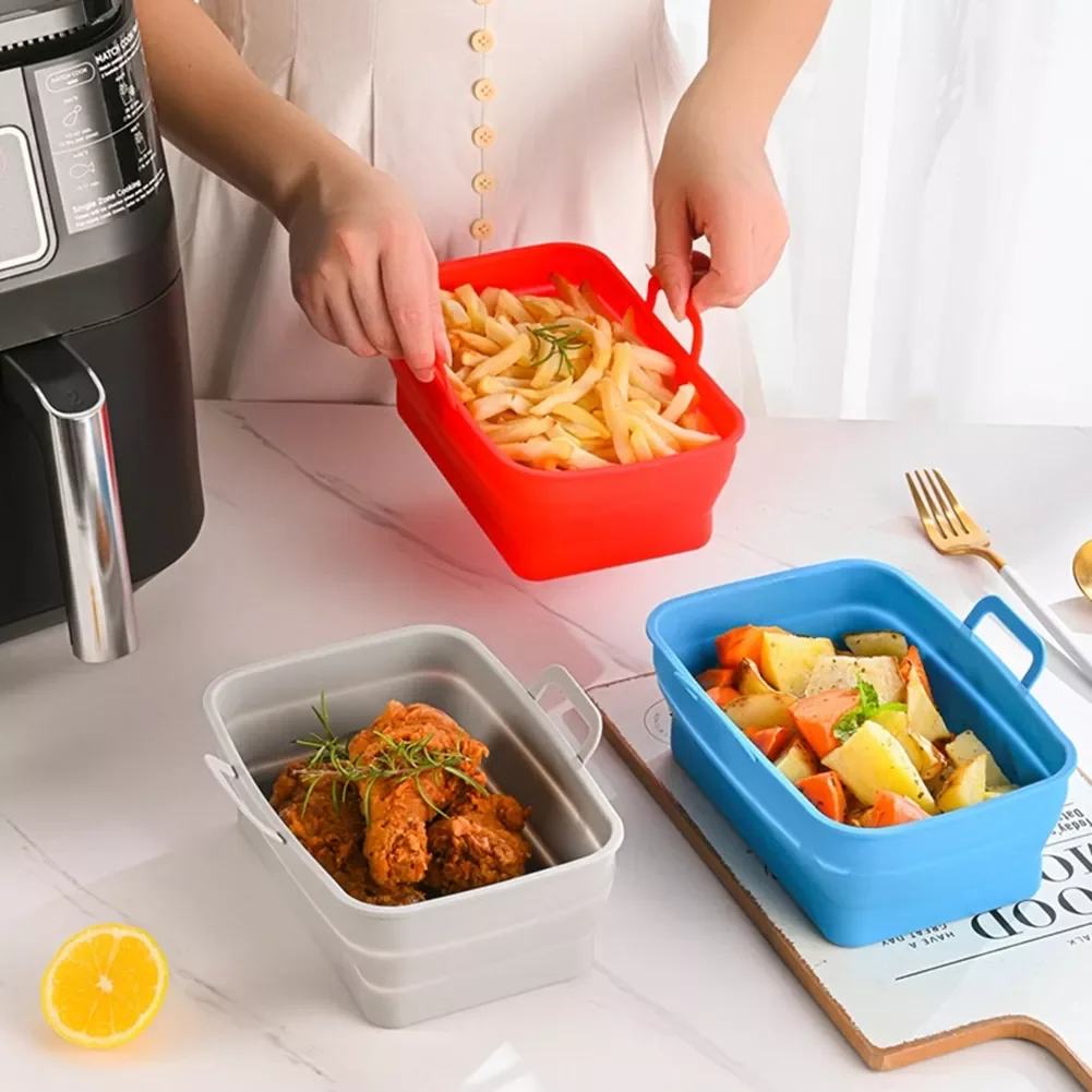 2pcs Silicone Air Fryers Basket Foldable Oven Baking Tray Heat-insulation Nontoxic for Home Kitchen Oven Steamer Cooker Supplies
2pcs Silicone Air Fryers Basket Foldable Oven Baking Tray Heat-insulation Nontoxic for Home Kitchen Oven Steamer Cooker Supplies