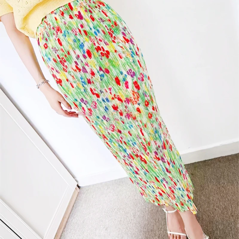 Aubr* Summer Women Skirt Polyester Green Folds Plant&flowers Print Office Lady Empire Elastic Waist Pleated Slim Midi Skirts
Aubr* Summer Women Skirt Polyester Green Folds Plant&flowers Print Office Lady Empire Elastic Waist Pleated Slim Midi Skirts