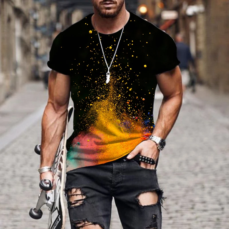New 3D Print Men T Shirt Speckled tie dye pattern O Neck T Shirt For Men Summer Street Style Loose Men Clothing Streetwear
New 3D Print Men T Shirt Speckled tie dye pattern O Neck T Shirt For Men Summer Street Style Loose Men Clothing Streetwear