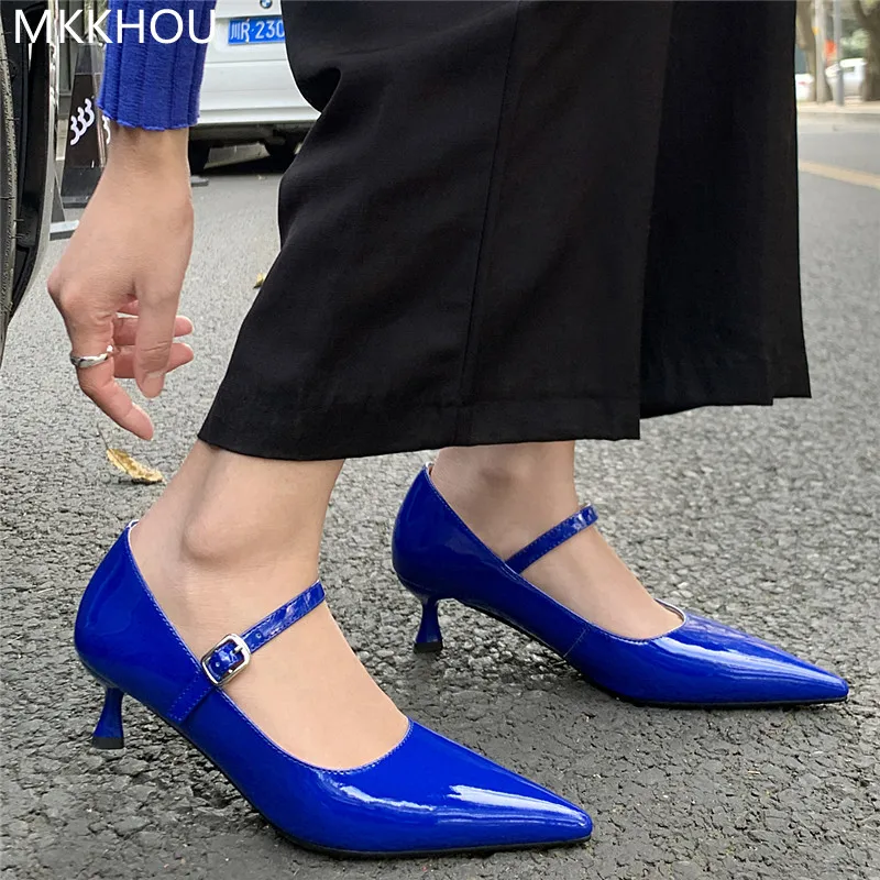 MKKHOU Fashion Pumps New High Quality Leather Pointed Toe Shallow Mouth Cat Heel 5.3cm Middle Heel Mary Jane Women Shoes
MKKHOU Fashion Pumps New High Quality Leather Pointed Toe Shallow Mouth Cat Heel 5.3cm Middle Heel Mary Jane Women Shoes