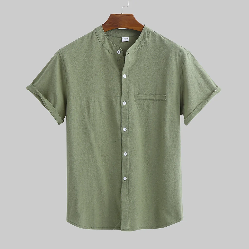 Linen Shirt for Men Short Sleeve Stand Collar Summer Thin Loose Cotton Linen White Shirt Fresh Casual Shirt Men's Linen Shirt
Linen Shirt for Men Short Sleeve Stand Collar Summer Thin Loose Cotton Linen White Shirt Fresh Casual Shirt Men's Linen Shirt