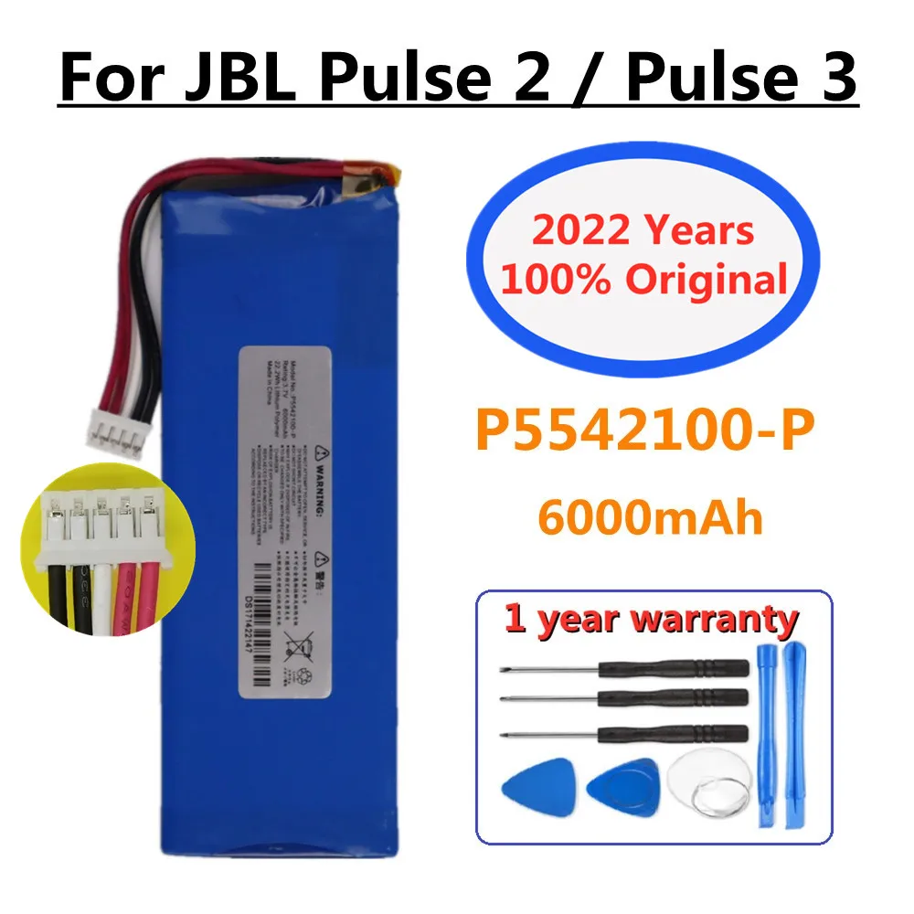 

Original Replacement Battery P5542100-P For JBL Pulse2 Pulse3 Pulse 2 Pulse 3 Outdoor Speaker Rechargable Battery 6000mAh+Tools
