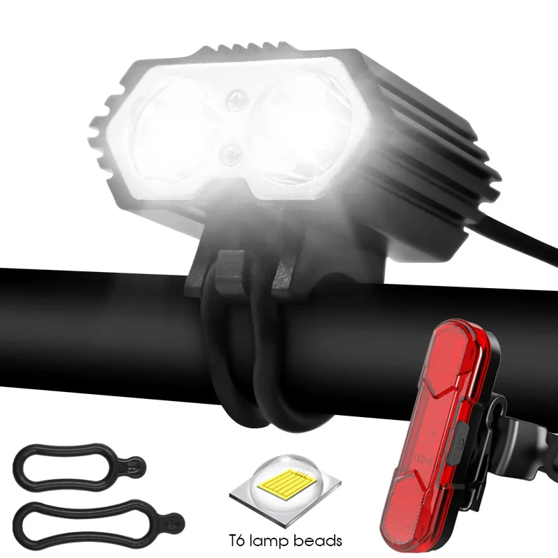 Waterproof 6000 Lumen Bicycle Light 2*XM-L T6 Bike Front Lights USB Rechargeable LED MTB Bike Light Outdoor Cycling Headlight
Waterproof 6000 Lumen Bicycle Light 2*XM-L T6 Bike Front Lights USB Rechargeable LED MTB Bike Light Outdoor Cycling Headlight