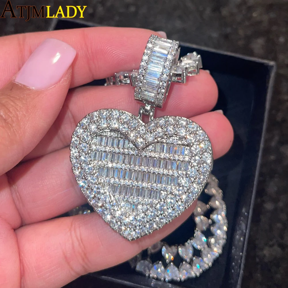 New Can Be Opened Heart-shaped Photo Pendant Necklace Iced Out Bling Hearts Chain Cubic Zirconia Charm Fashion Women Men Jewelry
New Can Be Opened Heart-shaped Photo Pendant Necklace Iced Out Bling Hearts Chain Cubic Zirconia Charm Fashion Women Men Jewelry