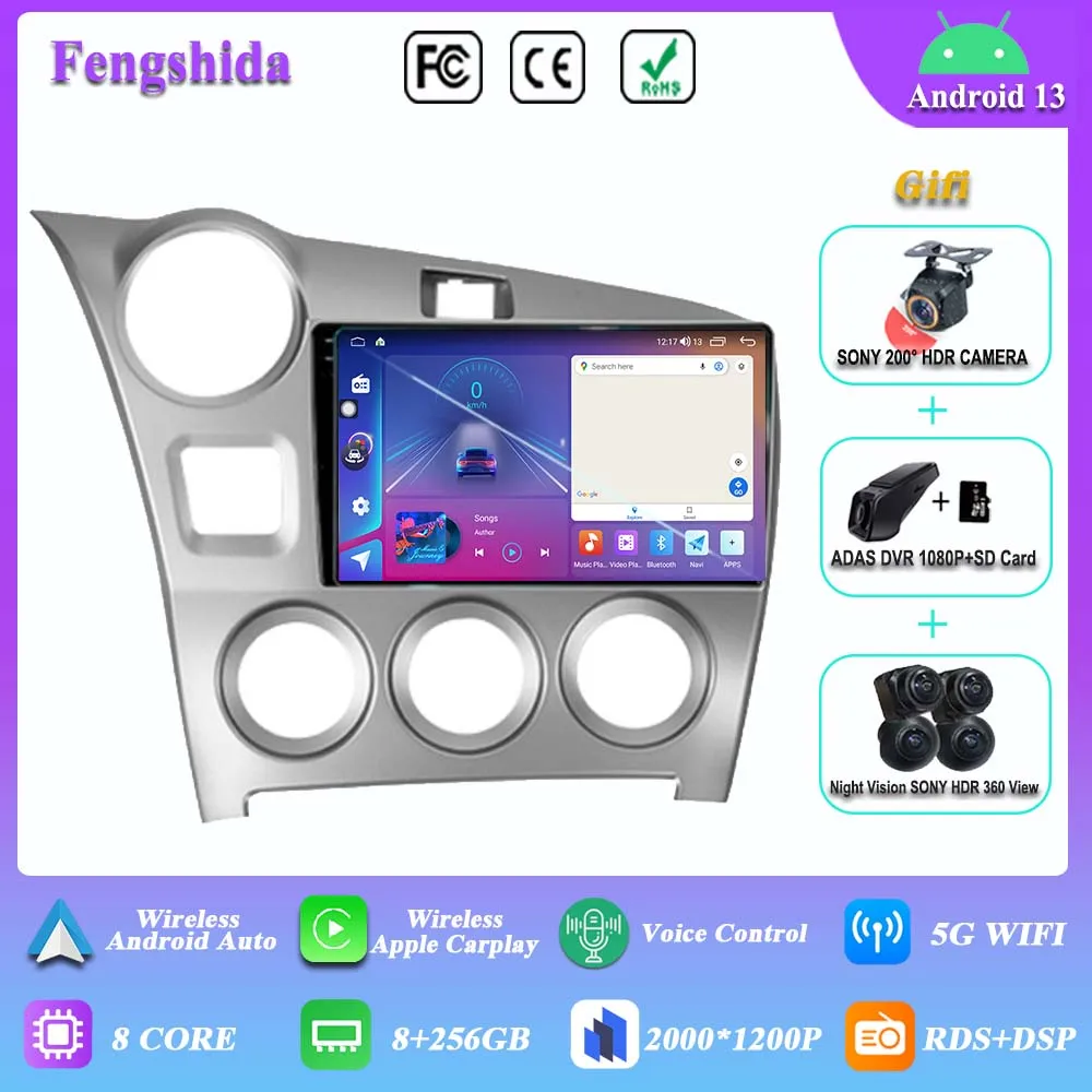 Android 13 For Toyota Matrix 2 2004-2008 Car Dvd Radio Auto Multimedia Player Stereo Head Unit 7862 CPU NO 2DIN GPS Navigation
Android 13 For Toyota Matrix 2 2004-2008 Car Dvd Radio Auto Multimedia Player Stereo Head Unit 7862 CPU NO 2DIN GPS Navigation