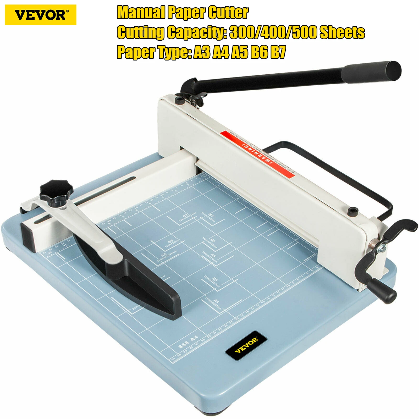

VEVOR 12/17 Inch Manual Paper Cutter Guillotine Trimmer Heavy Duty 300-500 Sheets Shredder for Factory School Office Accessories