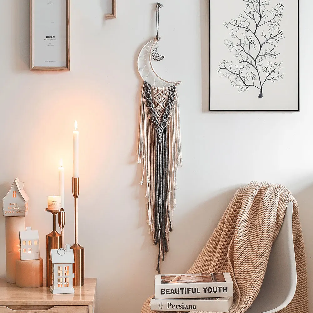 Macrame Wall Hanging Tapestry Decoration Bohemian Handmade Moon Star Handicrafts Home Dorm Room Decor Hand-woven Tassels Art
Macrame Wall Hanging Tapestry Decoration Bohemian Handmade Moon Star Handicrafts Home Dorm Room Decor Hand-woven Tassels Art