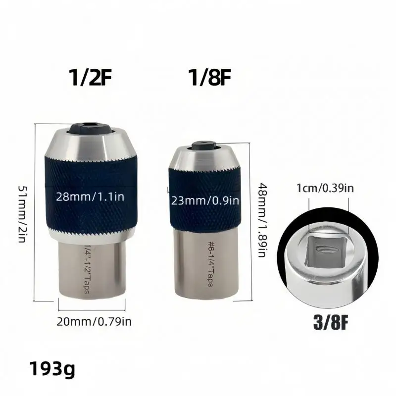 Регулируемый адаптер для метчика 1/2", M3-M12
Регулируемый адаптер для метчика 1/2", M3-M12