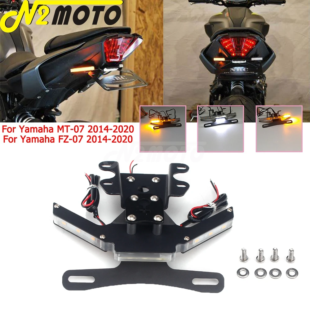 Для Yamaha MT-07 2014-2020 19 задние Сигналы поворота светодиодный хвостовой опрятный крыло Устранитель комплект кронштейн для освещения номерного знака мотоцикла
Для Yamaha MT-07 2014-2020 19 задние Сигналы поворота светодиодный хвостовой опрятный крыло Устранитель комплект кронштейн для освещения номерного знака мотоцикла