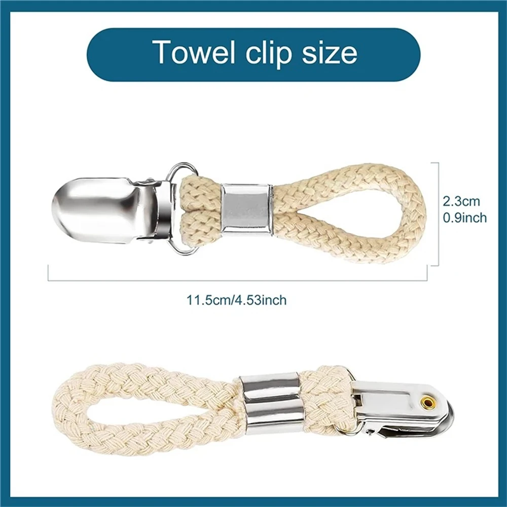 Towel Hanger Metal Clamp Braided Multipurpose Home Socks Clothes Hanger Multi Purpose Hooks Cotton Loop Bathroom Towel Clips
Towel Hanger Metal Clamp Braided Multipurpose Home Socks Clothes Hanger Multi Purpose Hooks Cotton Loop Bathroom Towel Clips