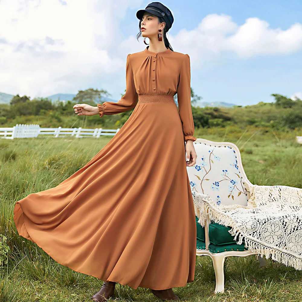 Various Colors Elegant Chiffon Long Sleeve Maxi Dress French Korean Style Hijab Muslim Woman Full Dress Drop Shipping Clothing
Various Colors Elegant Chiffon Long Sleeve Maxi Dress French Korean Style Hijab Muslim Woman Full Dress Drop Shipping Clothing