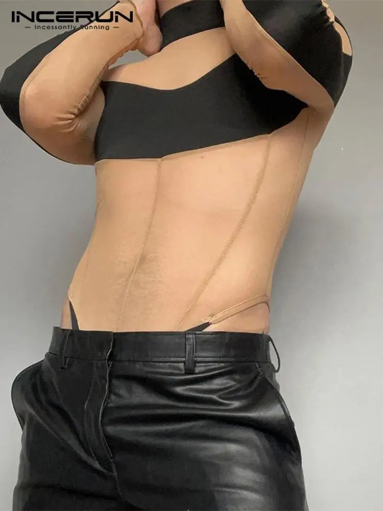 Мужские комбинезоны INCERUN, пижамы, сетчатые Лоскутные прозрачные комбинезоны 2022 с высоким воротником и длинным рукавом, сексуальное нижнее б... 
Мужские комбинезоны INCERUN, пижамы, сетчатые Лоскутные прозрачные комбинезоны 2022 с высоким воротником и длинным рукавом, сексуальное нижнее б...