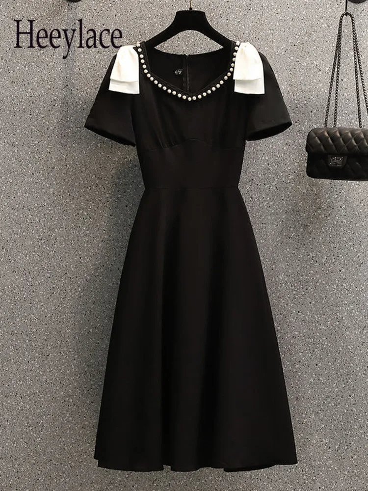 Женское винтажное платье трапециевидной формы, длинное черное платье во французском стиле с коротким рукавом, бантом и жемчужинами, расшит...
Женское винтажное платье трапециевидной формы, длинное черное платье во французском стиле с коротким рукавом, бантом и жемчужинами, расшит...