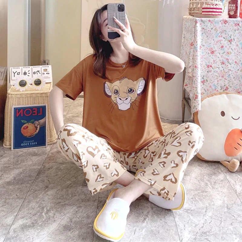 Mickey Minnie Women's Pajamas Summer Short-sleeved Trousers Pajamas Cartoon Pattern Two-piece Pajamas New Loose Home Clothes
Mickey Minnie Women's Pajamas Summer Short-sleeved Trousers Pajamas Cartoon Pattern Two-piece Pajamas New Loose Home Clothes