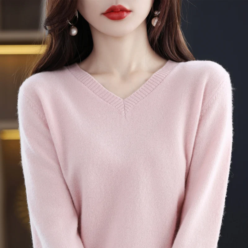 Kint Women's Sweater 100% Pure Merino Wool Knitwears Spring Cashmere Sweater V-Neck Tops Pullover Jumper Clothing Korean Fashion
Kint Women's Sweater 100% Pure Merino Wool Knitwears Spring Cashmere Sweater V-Neck Tops Pullover Jumper Clothing Korean Fashion