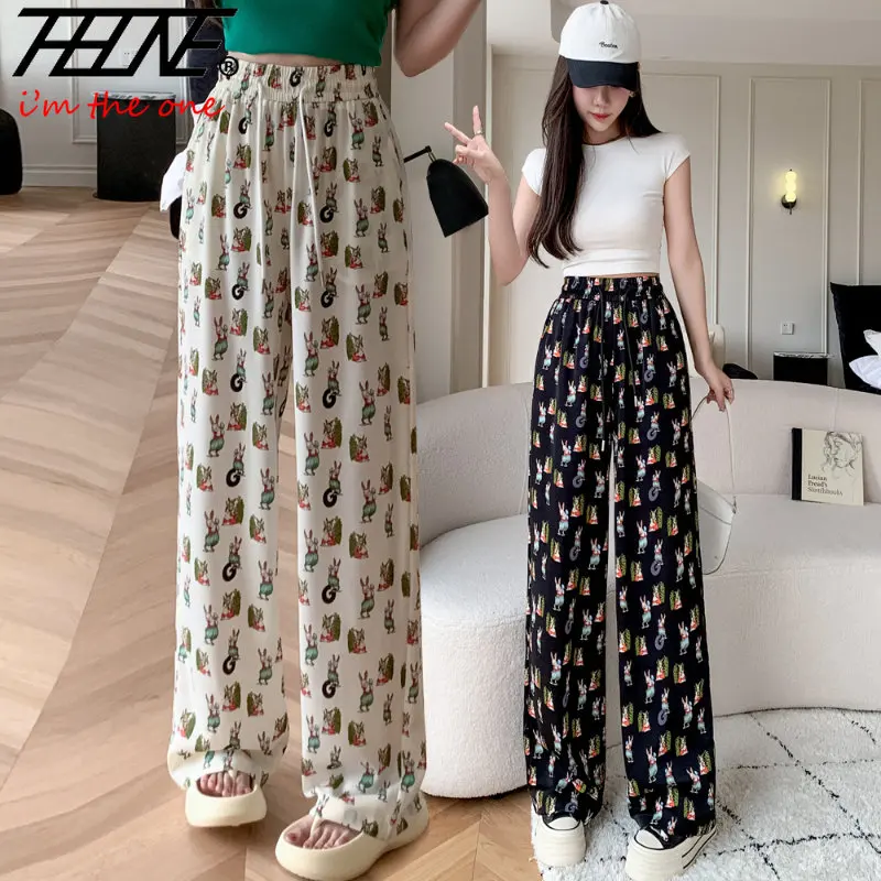 Pantalones De Mujer Wide Leg Pants Female Rabbit Print Casual Pants for Women 2023 Summer Loose Slim Drop Straight Cool Trousers
Pantalones De Mujer Wide Leg Pants Female Rabbit Print Casual Pants for Women 2023 Summer Loose Slim Drop Straight Cool Trousers