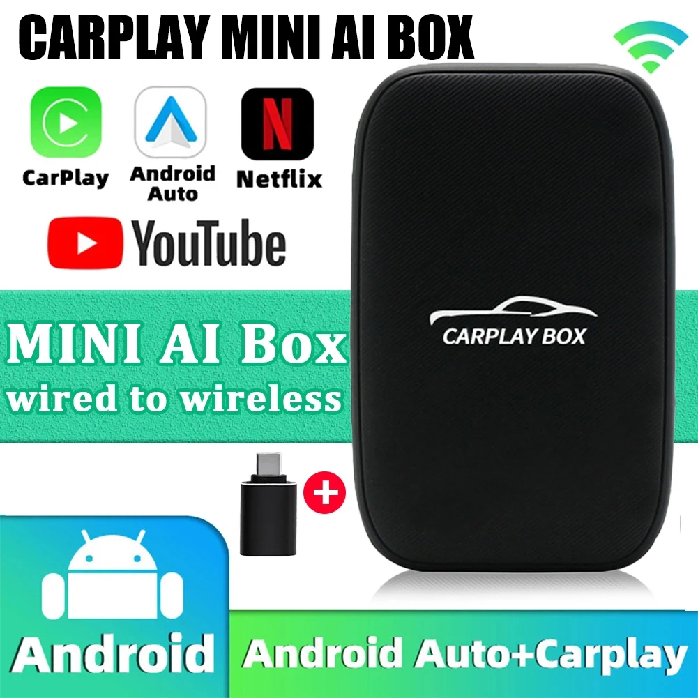 2023 Universal AI Box Wired to Wireless Adapter for CarPlay Android Auto Multimedia Video Player for Netflix YouTube TF Card
2023 Universal AI Box Wired to Wireless Adapter for CarPlay Android Auto Multimedia Video Player for Netflix YouTube TF Card