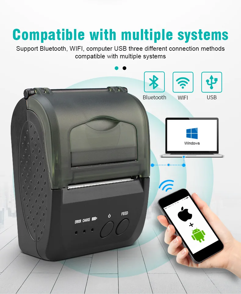 Portable Mini 58mm Bluetooth Printer 5809 Thermal Receipt Printer For Mobile Phone Android iOS Windows Pocket Bill
Portable Mini 58mm Bluetooth Printer 5809 Thermal Receipt Printer For Mobile Phone Android iOS Windows Pocket Bill