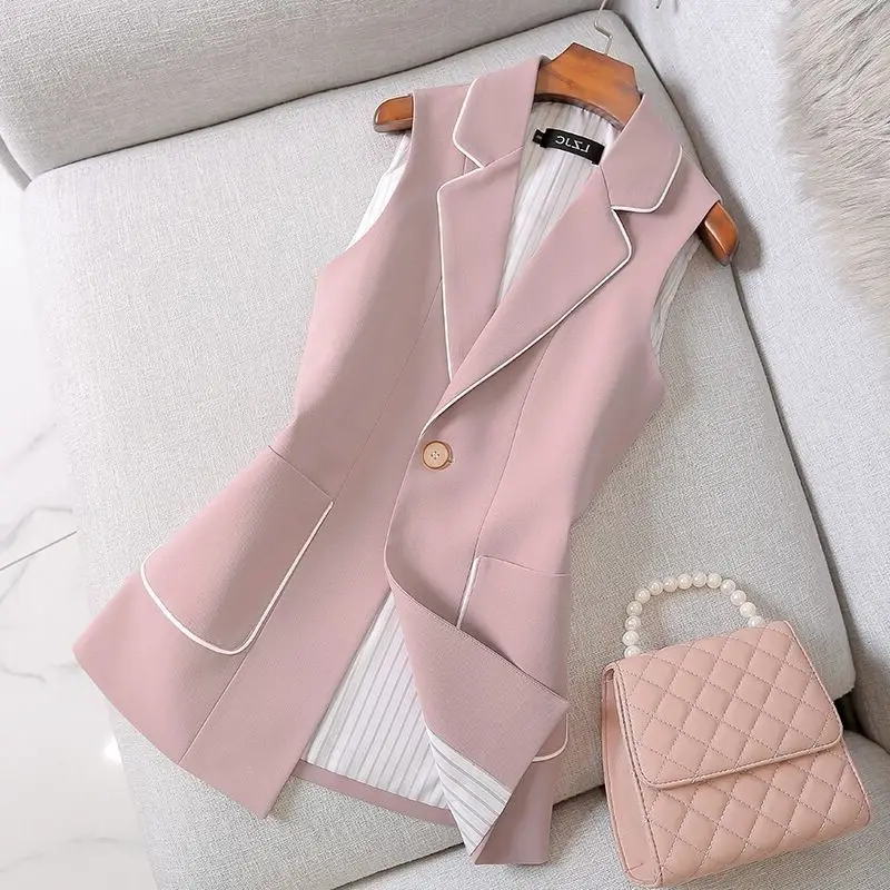 2021 Autumn Fashion Jacket Plus Size Solid Color Women's New Suit Vest OL Blazer Slim Thin Elegant Temperament Women Clothing
2021 Autumn Fashion Jacket Plus Size Solid Color Women's New Suit Vest OL Blazer Slim Thin Elegant Temperament Women Clothing