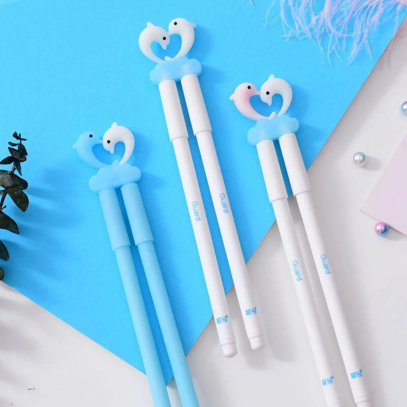 1 Pair Creative Kiss Lovers Gel Pen Black Double Headed 0.5mm Swan Neck Dolphin Couple Romatic School Supplies
1 Pair Creative Kiss Lovers Gel Pen Black Double Headed 0.5mm Swan Neck Dolphin Couple Romatic School Supplies