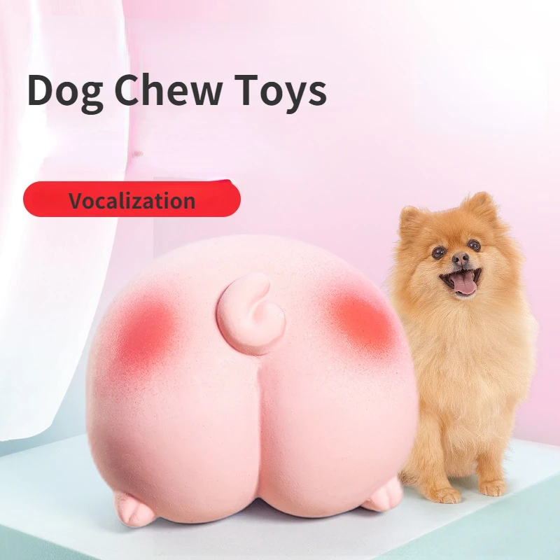 

Pet Toy Latex Pink Butt Interactive Soft Sound Funny To Relieve Boredom Molar Bite-resistant Dog Toothbrush Puppy Teething Toys
