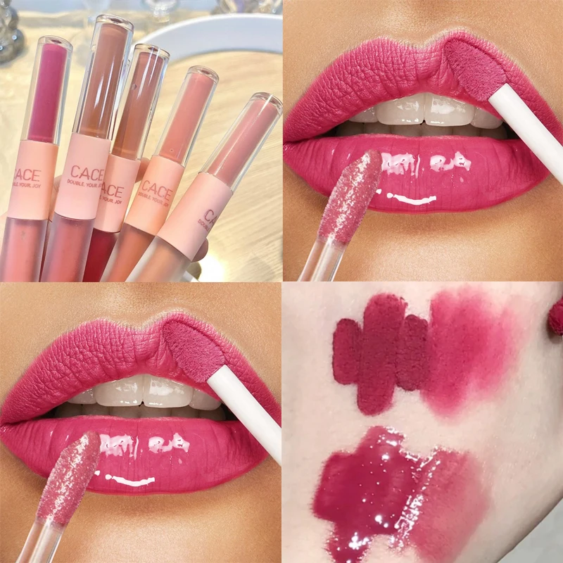 2 In 1 Liquid Lipstick Double Head Matte Mirror Lip Glaze Waterproof Lasting Lip Gloss Moisturizing Velvet Sexy Lip Makeup Tools
2 In 1 Liquid Lipstick Double Head Matte Mirror Lip Glaze Waterproof Lasting Lip Gloss Moisturizing Velvet Sexy Lip Makeup Tools