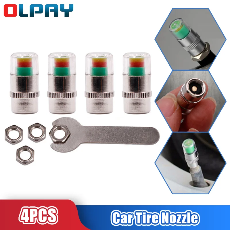 4pcs Car Tire Nozzle Monitoring Cap Pressure Gauge Indicator Monitoring Valve Cap Sensor Tire Pressure External Valve Detection
4pcs Car Tire Nozzle Monitoring Cap Pressure Gauge Indicator Monitoring Valve Cap Sensor Tire Pressure External Valve Detection
