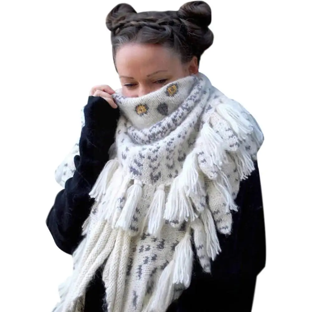 Retro Knitted Owl Scarf Thick Warm Winter Scarf Wide Shawl Female Spread Knitted Feather Wrap Pattern Bird Wings Women N2G1
Retro Knitted Owl Scarf Thick Warm Winter Scarf Wide Shawl Female Spread Knitted Feather Wrap Pattern Bird Wings Women N2G1