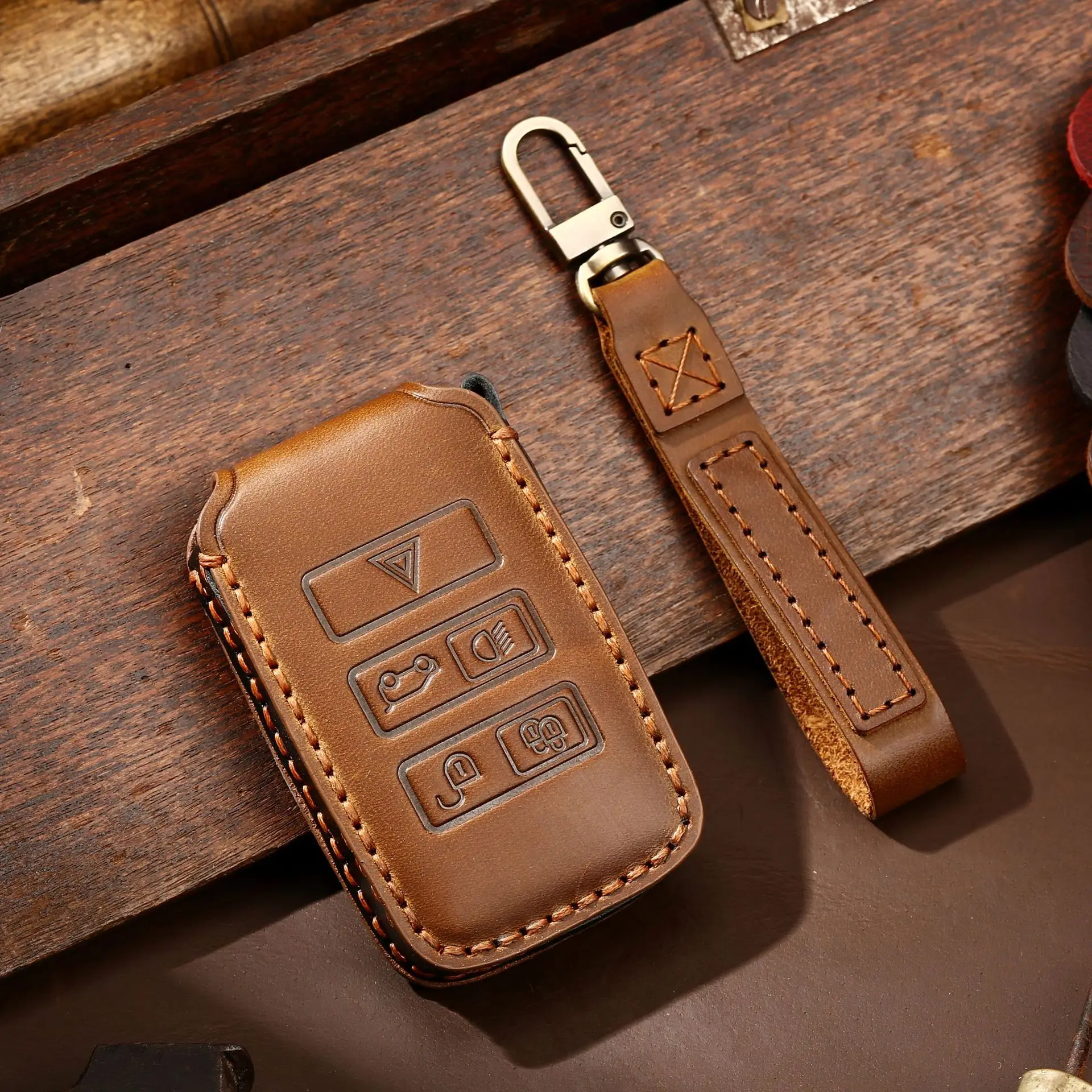 Genuine Leather Car Key Case For Range Rover Land Rover Defender Discovery Velar Sport
Genuine Leather Car Key Case For Range Rover Land Rover Defender Discovery Velar Sport