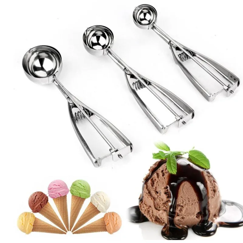 3 Size Ice Cream Scoop Kitchen Tools Stainless Steel Spring Handle Mash Potato Watermelon Ball Scoop Home Kitchen Accessories
3 Size Ice Cream Scoop Kitchen Tools Stainless Steel Spring Handle Mash Potato Watermelon Ball Scoop Home Kitchen Accessories