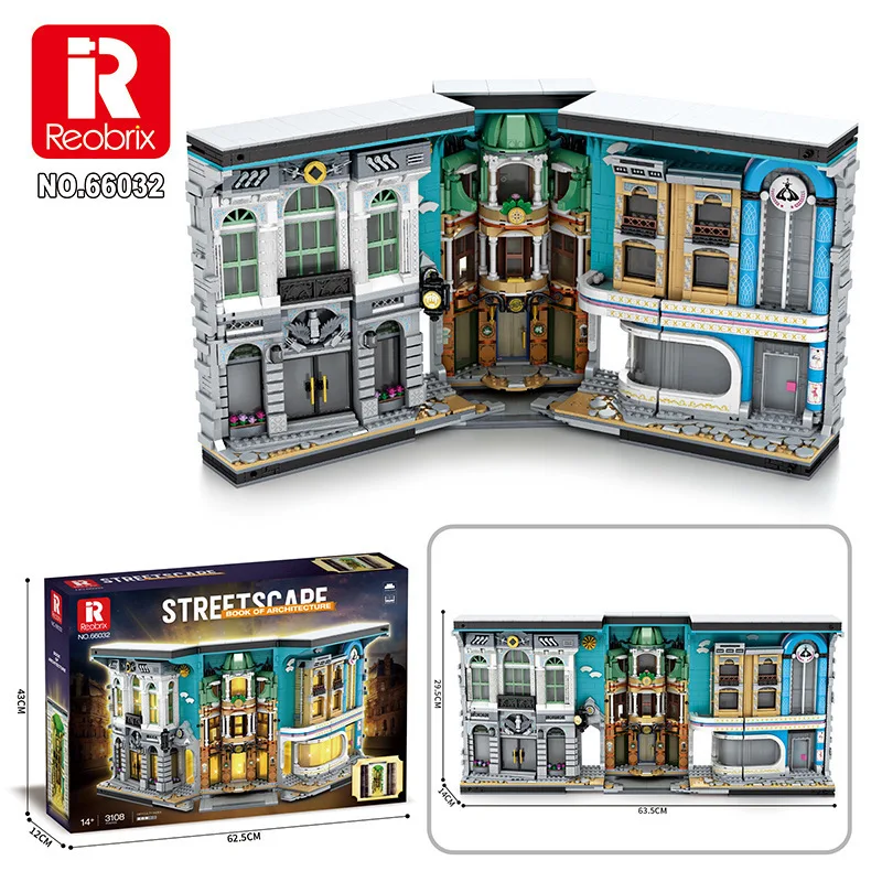 Reobrix 66032 Streetscape Book of Architecture Modular Street View Series Small Particle Assembly Toys Buiding Blocks 3108Pcs
Reobrix 66032 Streetscape Book of Architecture Modular Street View Series Small Particle Assembly Toys Buiding Blocks 3108Pcs