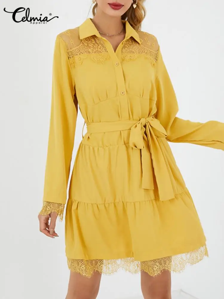 Женское повседневное мини-платье с поясом Celmia, элегантное модное платье-рубашка с прозрачными плечами, повседневное Многоярусное платье с ...
Женское повседневное мини-платье с поясом Celmia, элегантное модное платье-рубашка с прозрачными плечами, повседневное Многоярусное платье с ...