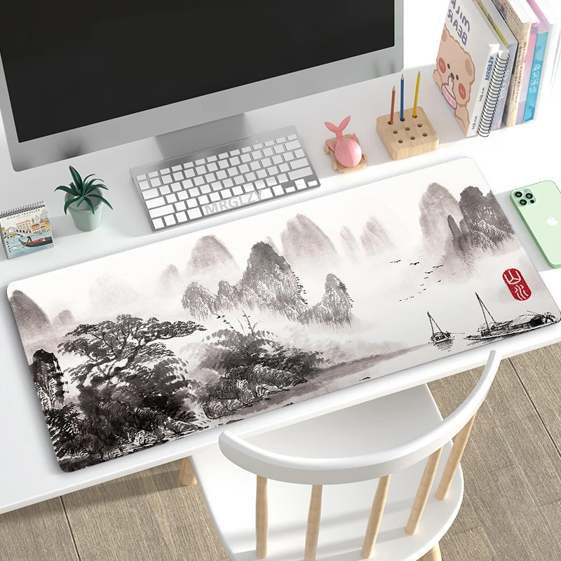 Ink Painting Art MousePad Black White Large Rubber Keyboard Mousepad Desk Mat Chinese Style Gaming Accessories Mouse Pad for LOL
Ink Painting Art MousePad Black White Large Rubber Keyboard Mousepad Desk Mat Chinese Style Gaming Accessories Mouse Pad for LOL