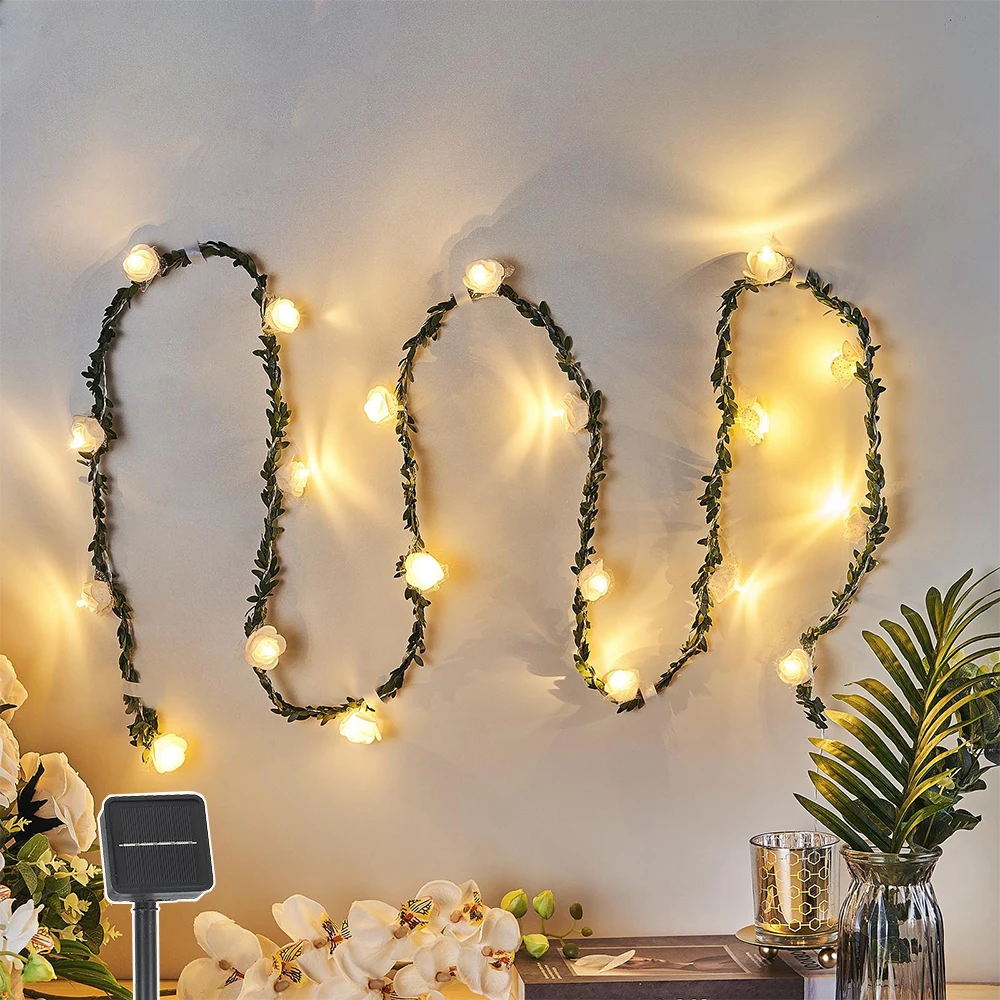Светодиодная гирлянда на солнечной батарее в виде Розы, Искусственный плющ, лоза, сказочное освещение для свадьбы, Рождества, домашвечерние, комнатного и уличного декора
Светодиодная гирлянда на солнечной батарее в виде Розы, Искусственный плющ, лоза, сказочное освещение для свадьбы, Рождества, домашвечерние, комнатного и уличного декора