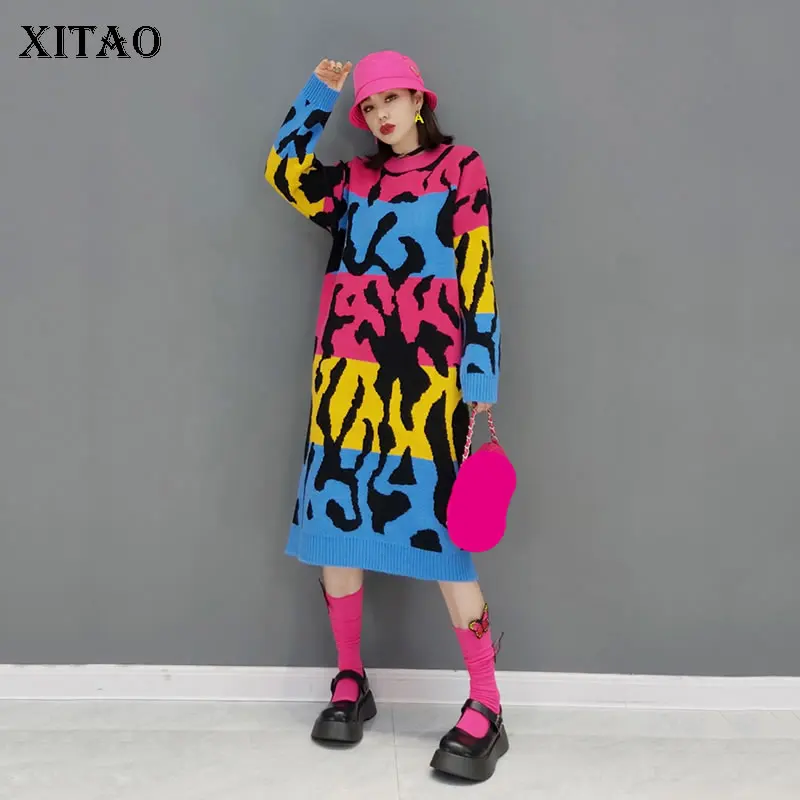 XITAO модное контрастное вязаное платье с леопардовым принтом, повседневное свободное Женское зимнее платье, новинка 2021, WMD2870
XITAO модное контрастное вязаное платье с леопардовым принтом, повседневное свободное Женское зимнее платье, новинка 2021, WMD2870