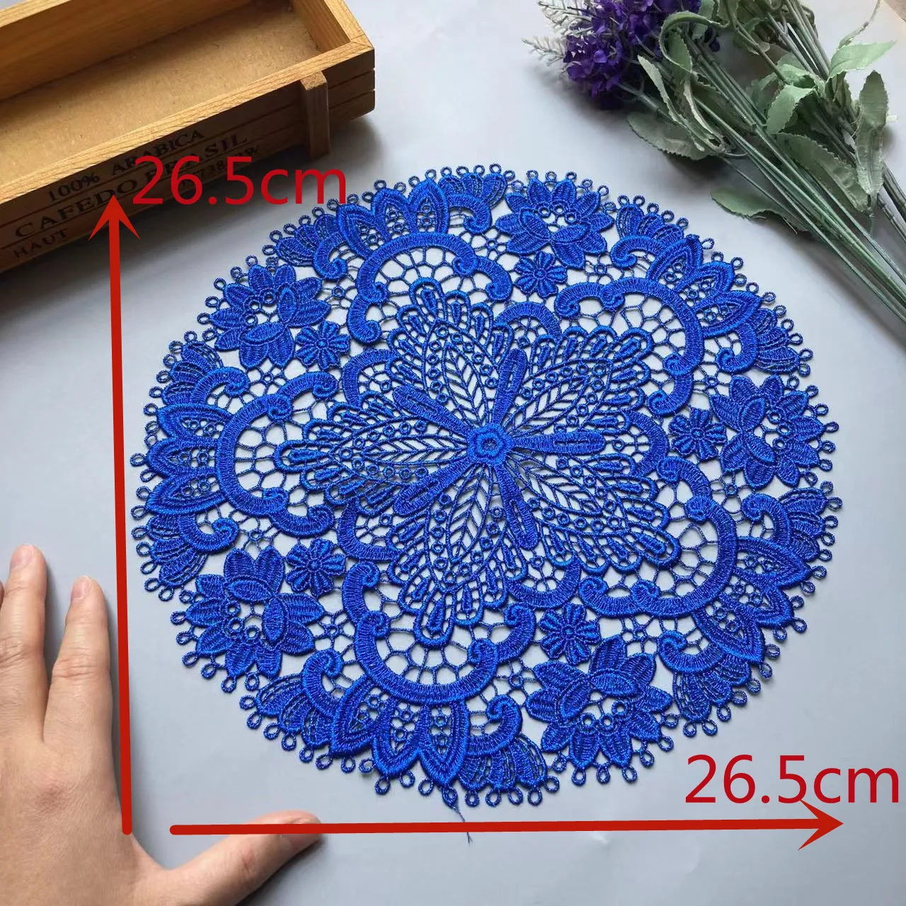 26.5 CM Hollow Royal Blue Lace Applique Ribbon Trim for Sofa Curtain Towel Bed Cover Trimmings Home Textiles DIY Polyester Mesh
26.5 CM Hollow Royal Blue Lace Applique Ribbon Trim for Sofa Curtain Towel Bed Cover Trimmings Home Textiles DIY Polyester Mesh