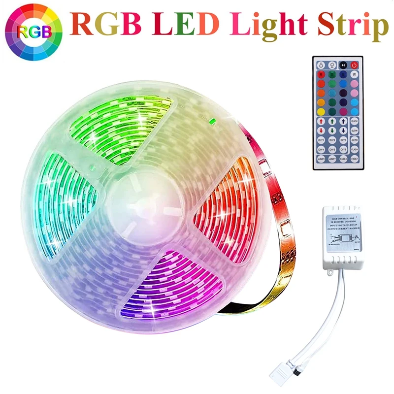 

RGB светильник та Светодиодная гибкая с пультом ДУ на 44 кнопки и контроллером, 5 м