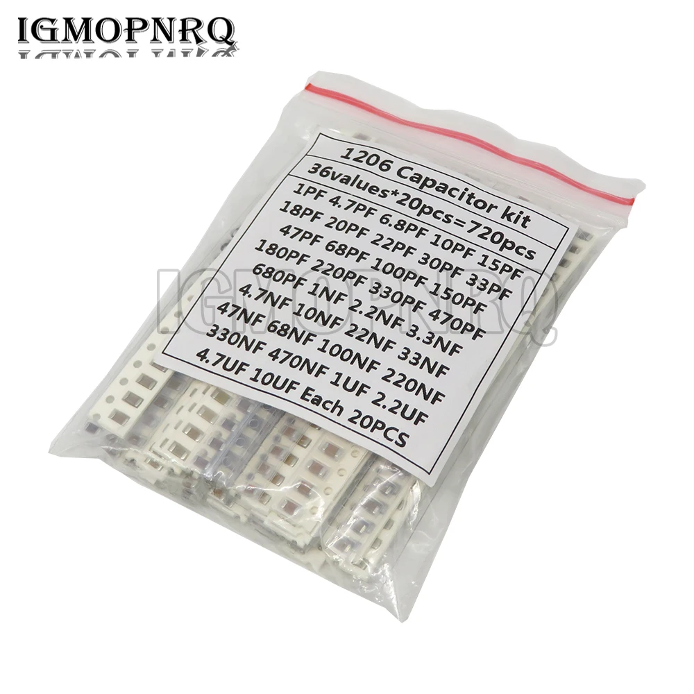 320PCS 720PCS 2500PCS 0603 0805 1206 SMD Capacitor Kit Assorted Kit 16/36/50Values 1PF ~ 1UF 22PF 47PF 22NF 100NF 2.2UF 4.7UF
320PCS 720PCS 2500PCS 0603 0805 1206 SMD Capacitor Kit Assorted Kit 16/36/50Values 1PF ~ 1UF 22PF 47PF 22NF 100NF 2.2UF 4.7UF