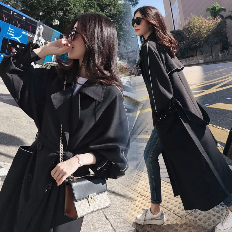 2020 Fall /Autumn Women Coat Casual Double breasted Simple Classic Long Trench coat with belt Chic Female Windbreaker Black P313
2020 Fall /Autumn Women Coat Casual Double breasted Simple Classic Long Trench coat with belt Chic Female Windbreaker Black P313