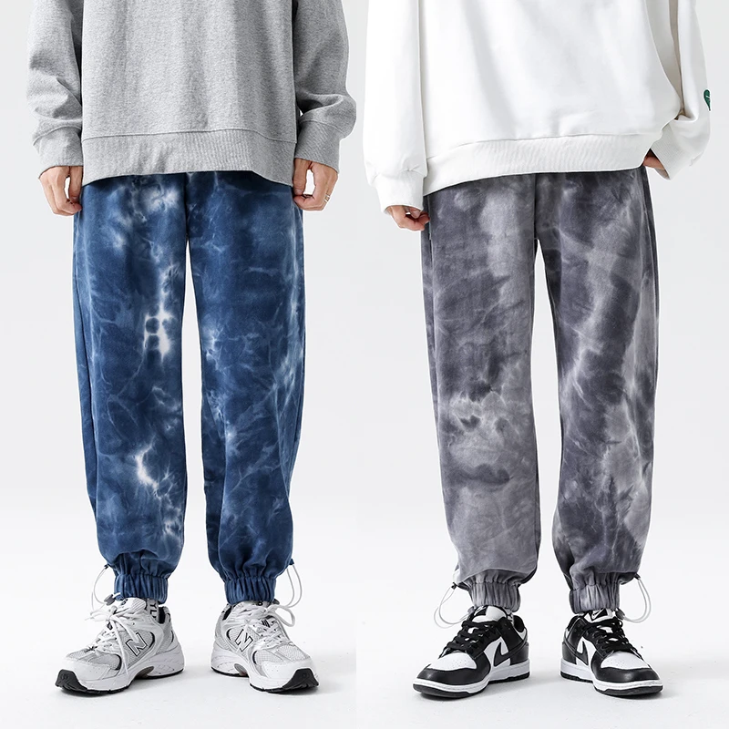 

Harajuku Jogger Pants Men Casual Drawstring Trousers 2022 New Arrivals 100% High Quality Cotton Comfortable Tie Dye Sweatpants