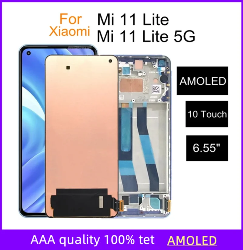AMOLED для XIAOMI Mi 11 Lite 5G/M2101K9AG, ЖК-дисплей, сенсорный экран, дигитайзер, замена для Mi11 Lite M2101K9G, ЖК-дисплей
AMOLED для XIAOMI Mi 11 Lite 5G/M2101K9AG, ЖК-дисплей, сенсорный экран, дигитайзер, замена для Mi11 Lite M2101K9G, ЖК-дисплей