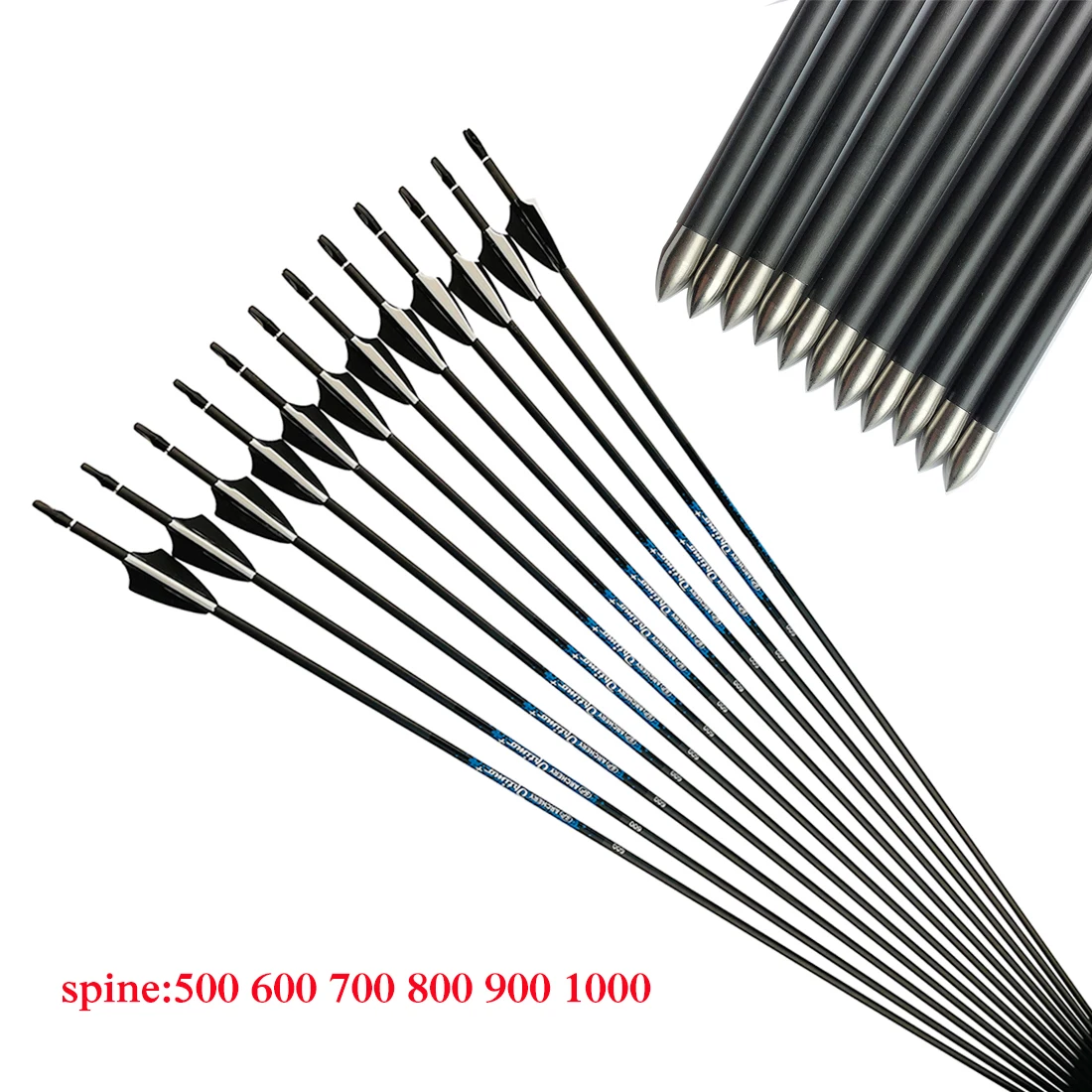 12pcs Archery SF Pure Carbon Arrows Spine 500 600 700 800 900 30'' 1.75'' Plastic Vanes 80gr Tips Recurve Bow Shooting
12pcs Archery SF Pure Carbon Arrows Spine 500 600 700 800 900 30'' 1.75'' Plastic Vanes 80gr Tips Recurve Bow Shooting