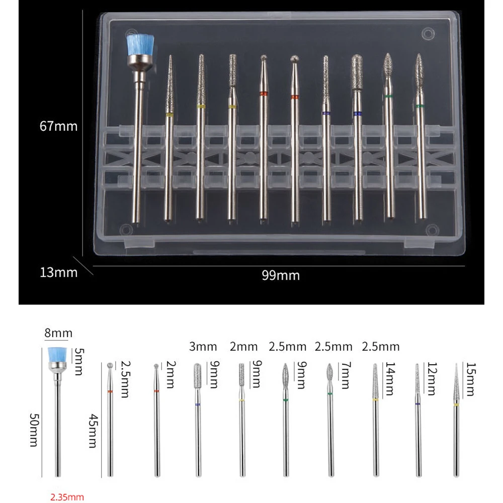 10 Pcs Diamond Milling Cutters for Manicure Carbide Nail Drill Bits Set Kits Equipment Tools Drill Bits for Nails Accesoires
10 Pcs Diamond Milling Cutters for Manicure Carbide Nail Drill Bits Set Kits Equipment Tools Drill Bits for Nails Accesoires