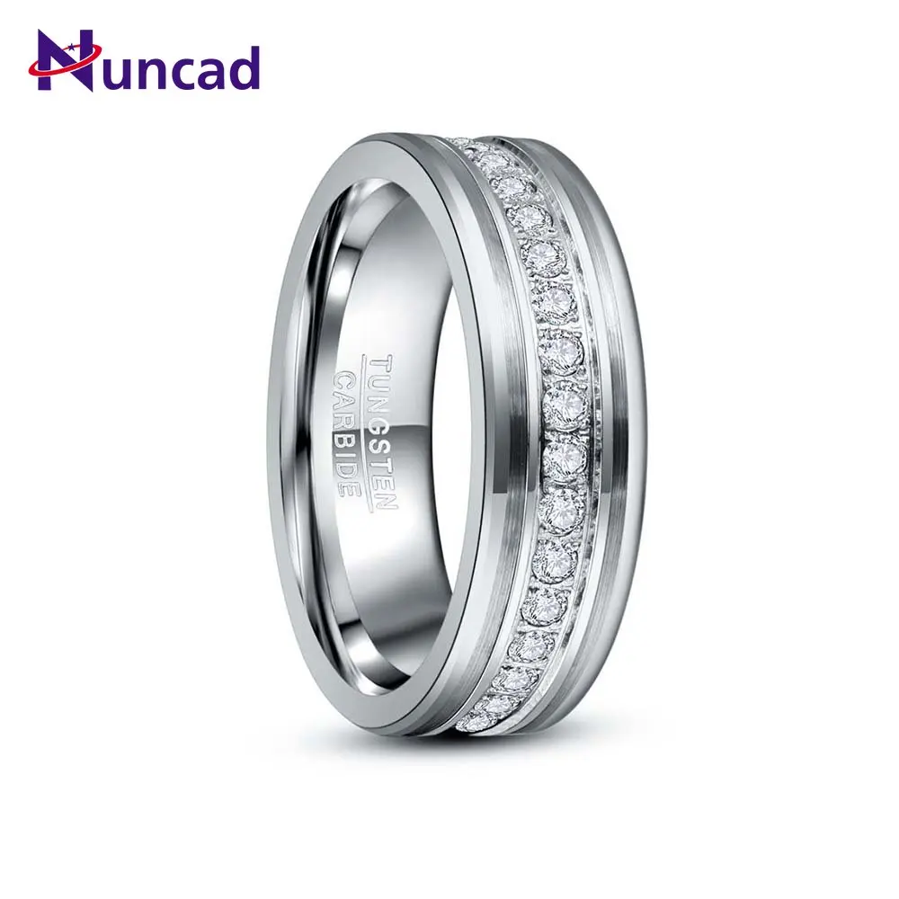 NUNCAD 8mm Middle Row Zircon Tungsten Steel Ring Fashion Wedding Ring Jewelry Best Gift for Men Size 7-12
NUNCAD 8mm Middle Row Zircon Tungsten Steel Ring Fashion Wedding Ring Jewelry Best Gift for Men Size 7-12