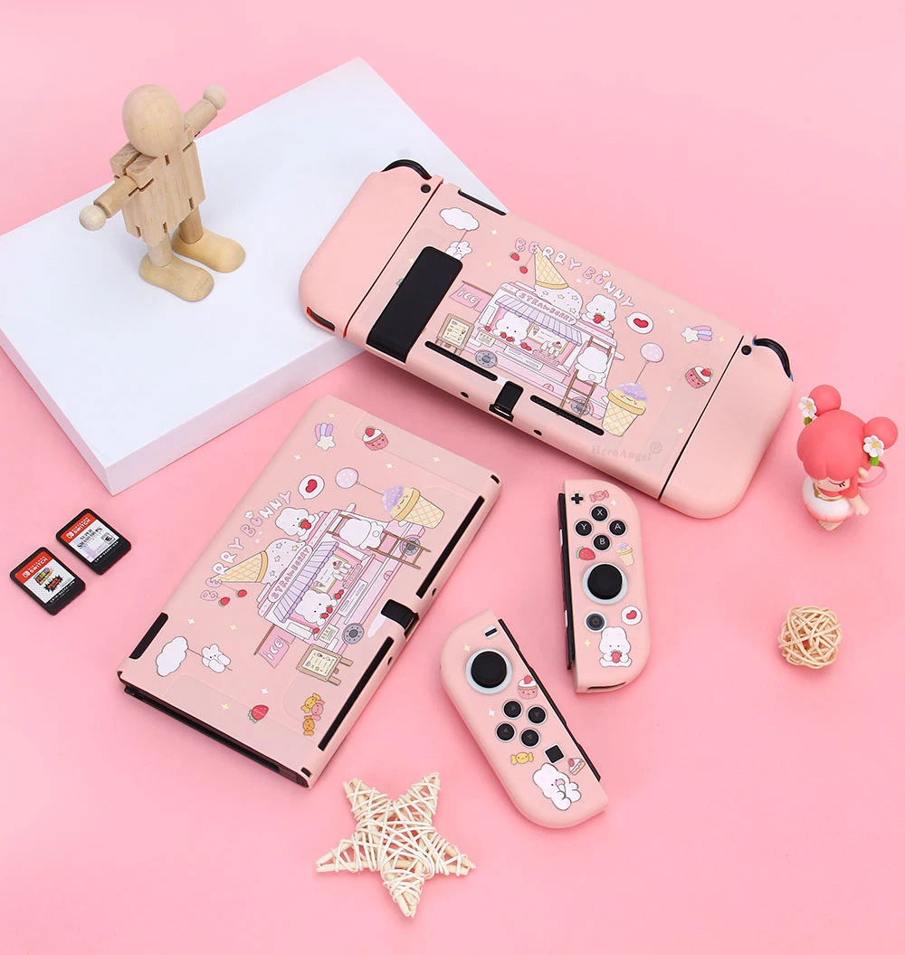 Kawaii Pink For Nintendo Switch Protective Cover Soft TPU Shell Cute Berry BunnyJoyCons Cover For Nintendo Switch OLED Skin Case
Kawaii Pink For Nintendo Switch Protective Cover Soft TPU Shell Cute Berry BunnyJoyCons Cover For Nintendo Switch OLED Skin Case