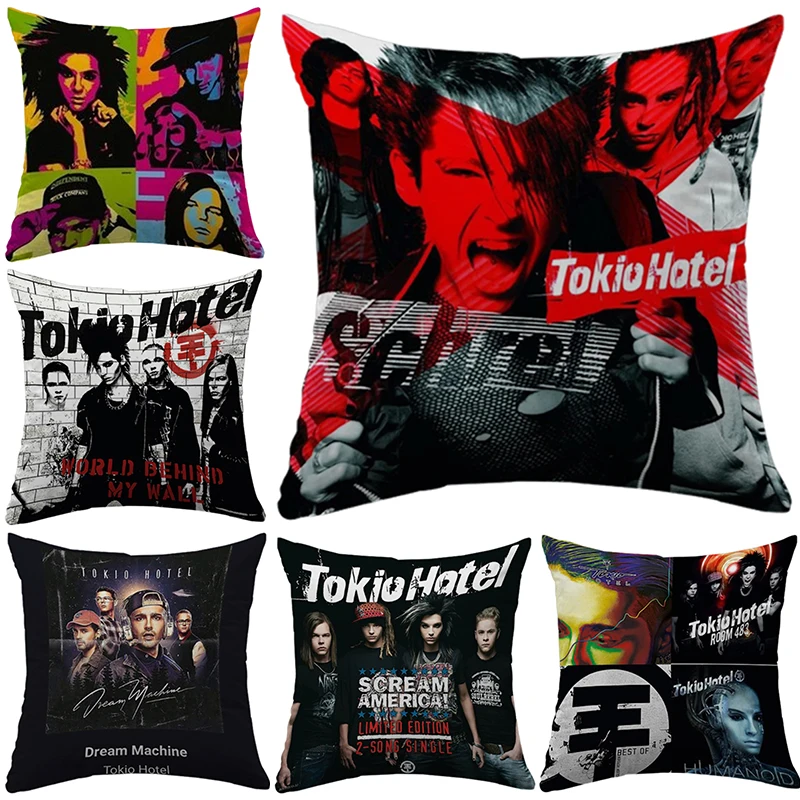 

Dakimakura Tokio Hotel Pillow Covers Decorative Cushions Cover for Sofa Pillowcase Car Decoration 45x45 Short Plush Wedding Gift