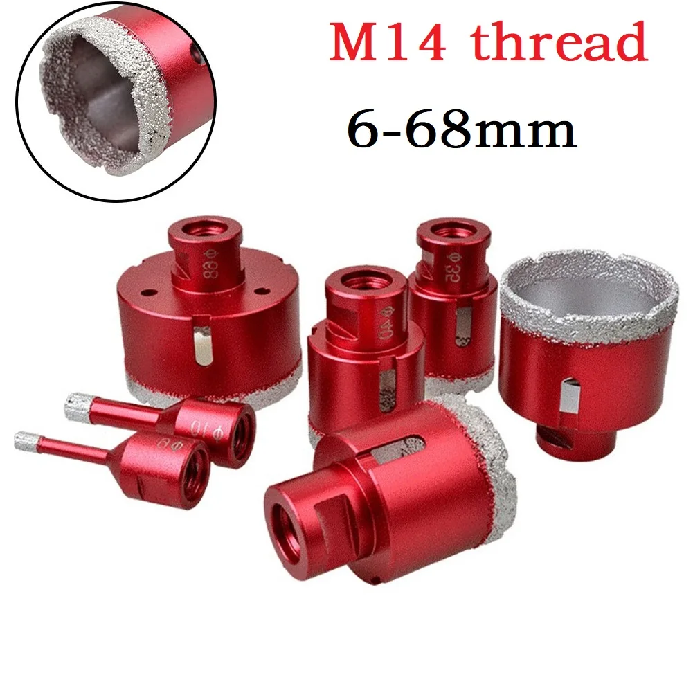 6mm-68mm M14 Thread Dry Vacuum Brazed Diamond Drilling Core Bit Tile Drill Bits Marble Stone Masonry Hole Saw For Angle Grinder
6mm-68mm M14 Thread Dry Vacuum Brazed Diamond Drilling Core Bit Tile Drill Bits Marble Stone Masonry Hole Saw For Angle Grinder